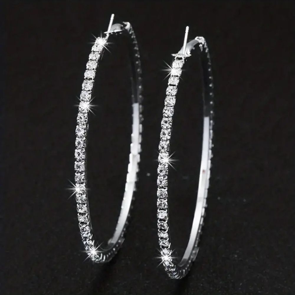 Rhinestone Hoop Earrings